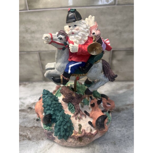 House of Lloyd Christmas Santa on horse Rocking music box Fox Bun Tally Ho Ho Ho - Picture 1 of 13